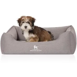 Knuffelwuff Orthopädisches Hundebett Leano aus Velours mit Handwebcharakter