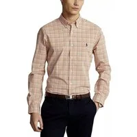 Polo Ralph Lauren Langarmhemd Herrren Slim Fit Hemd Oxford Karohemd Tartan-Karo, gesticktes Polo-Pony auf der Brust