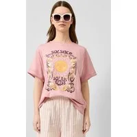 QS Kurzarmshirt T-Shirt Gewaschenes Print-Shirt mit überschnittener Schulter