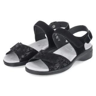 Semler Sandalen HEIKE - Gr. 38 - Schwarz - Rauleder