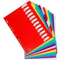 EXACOMPTA Aktenordner Register A4 PP blanco 12-teilig farbig