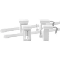 Deco-Raum Vitragenstange mit drehbaren Klemmträgern, Ø 10 mm, 1-läufig, ausziehbar, geklemmt, kein Bohren, Metall-Kunststoff, Komplett-Set