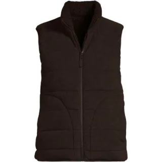 Fleece-Steppweste zum Wenden, Damen,  Braun, Polyester, by Lands' End