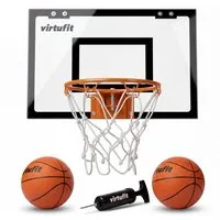 VirtuFit Basketballständer VirtuFit Pro Mini Basketballboard mit 2 Bällen & Pumpe Schwarz
