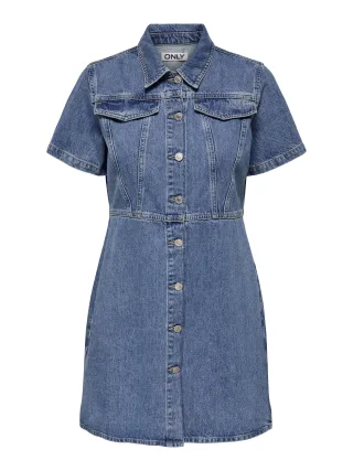 ONLY - ONLMALIA S/S DNM DRESS AKM Medium Blue Denim - Gr. - M