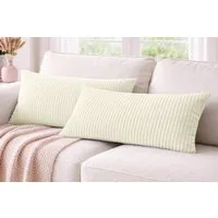 Amilian Dekokissen 40x80 cm 2er Set mit Füllung – Cord-Optik Sofakissen, mit Füllung und Bezug, formstabil, Hotelverschluss