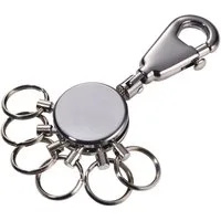 TROIKA Schlüsselanhänger PATENT mit Karabiner & 6 abnehmbaren Ringen, Metall Schlüsselorganizer, patentierter Schlüsselanhänger mit einzigartiger Funktion, in 3 Farben