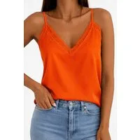 Worldclassca Trägertop Worldclassca Damen Trägertop mit Spitze Sommer Spaghetti Top Locker Trägertop mit Spitze - Sommer Top