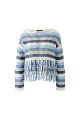 Oui - Pullover Baumwollmischung blue blue - Gr. - 42