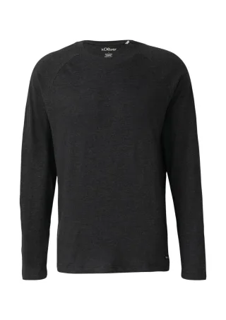 s.Oliver Red Label - Langarm-T-Shirt aus Baumwolle grau - Gr. - XL