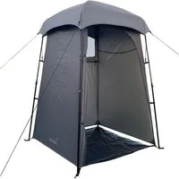 Skandika Kuppelzelt Duschzelt mit Fenster, Quick-Start, Pop Up, Umkleidezelt, 210 cm Höhe, Personen: 1 (1 Fenster mit Moskitonetz und Abdeckung, Tragetasche, Gute Ventilation), silberbeschichtet, Blickdicht, separater Boden