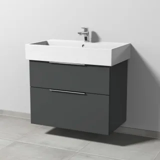 Sanipa 3way Waschtischunterbau zu Duravit Vero Air Waschtisch mit 2 Auszügen, Anthrazit-Matt UM43422