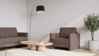 BRUNO Schlafsessel 70cm in Braun | praktische Größe | stabiles Massivholz & Boxspringkomfort