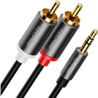 deleyCON deleyCON 2m Klinke zu Cinch RCA Kabel 3,5mm Audiokabel Kabel Klinke Audio-Kabel