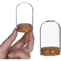 NaDeco Dekovase Glasdom Mini mit Korksockel Größe Ø4 h.6 cm Glas Dome