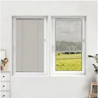 Victoria M. Jalousie LightLess Prime Aluminium-Jalousie 50x130 cm Grau-Beige matt, mit Bohren, ohne Bohren, geklemmt oder verschaubt, L Profil 25 mm Lamellen, feuchtigkeitsbeständig, verdunkelnd