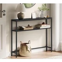VASAGLE Konsolentisch schmaler Sofatisch mit 2 Ablagen, Flurtisch, 2 Ebenen, für Flur, Wohnzimmer, Schlafzimmer, 80/100/120x80×20cm