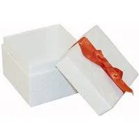 Deko AS Geschenkbox Geschenkbox - Naturpapier mit roter Schleife - 1 VE = 2 Stück - L 9