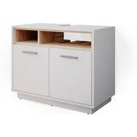 Vicco Waschbeckenunterschrank Beatrice, Weiß/Sonoma, 80 x 64 cm (1-St)