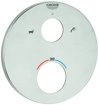 GROHE Rosette 49075 rund für THM-Fertigmontagesets supersteel, 49075DC0 49075DC0