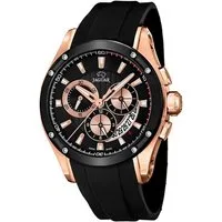 JAGUAR Chronograph Jaguar Herren Uhr Sport J691/1 PUR, (Chronograph), Herren Armbanduhr rund, PURarmband schwarz, Sport