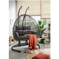 Destiny Hängesessel COCO DROP DOUBLE, Stahl, Polyrattan, mit Gestell, inkl. Auflagen
