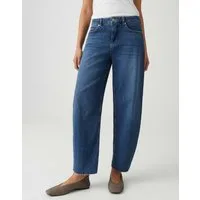 OPUS PANTS Relax-fit-Jeans MARI CLEAR aus BCI Cotton Mix Mid Rise Markante Form mit lässigen Used-Effekten