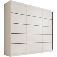 MOEBLO Schiebetürenschrank Velora 250 (Moderner Kleiderschrank mit 3 Schiebetüren, großem Stauraum, Schrank Garderobe Schiebtüren Schlafzimmer) (BxHxT): 250 x 215 x 58 cm