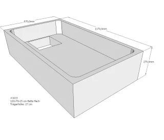 Neuesbad Wannenträger für Bette flach 120x70x15 SD22045