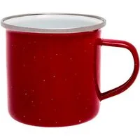 BasicNature Tasse Origin Outdoors Emaille-Tasse 360 ml mit Edelstahlrand – Camping