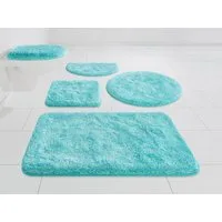 Grund Badematte Melos, Badvorleger, Badezimmer Teppich, sehr weich, Höhe 27 mm, rutschhemmend beschichtet, fußbodenheizungsgeeignet, Kunstfaser, rechteckig, 3-tlg. Stand-WC Set, melierte Optik, sehr weicher Flor, Melange-Effekt, Made in Europe