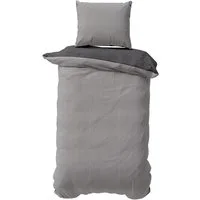 One Home Bettwäsche Doubleface Wende, Seersucker, 2 teilig, Mikrofaser Unifarben Normalgröße