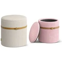 Pinmoco Sitzsack Rundes Hocker-Set (2-teilig) mit Stauraum, Sitzhocker sessel