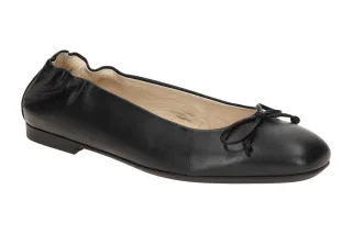 Gabor 82.611 Damen Ballerinas Schwarz Gummizug Echtleder Blockabsatz