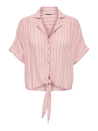 ONLY - ONLPAULA LIFE S/S TIE SHIRT WVN NOOS Romance Rose - Gr. - L