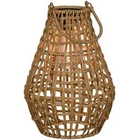Posiwio Tischleuchte LED Solarlampe PANTAI braun Gartenlampe H33cm Hängelaterne Outdoor Sol