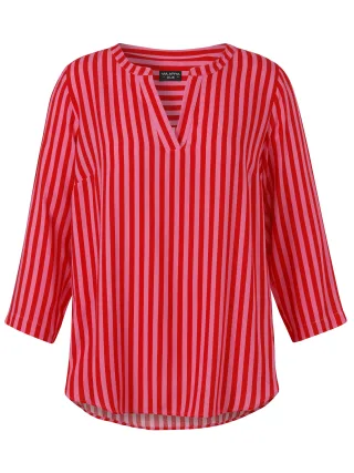 VIA APPIA DUE - Tunika V-Ausschnitt 3/4 Arm Druck pink / rot - Gr. - 46