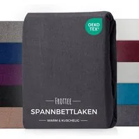 Carpe Sonno Spannbettlaken Frottee Winter Laken 90x200 100x200 140x200 160x200 180x200 200x200, Frottee, Gummizug: rundum, (1 Stück), Kuscheliges Winter Spannbettlaken 90x200 Spannbetttuch Anthrazit