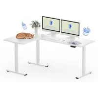 FLEXISPOT Eckschreibtisch Q1L L-Computertisch mit 25mm dicker Tischplatte (4 Höhen-Speicherplätze & Anti-Kollisionssystem & Geräuschlos), Höhenverstellbarer L-Form Schreibtisch 180 x 120 cm