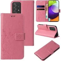 Tec-Expert Handyhülle Cover Tasche Hülle für Samsung Galaxy A52, A52 5G, A52s 5G 6,5 Zoll, Klapphülle Case mit Kartenfach Fliphülle aufstellbar, Motiv Blumen