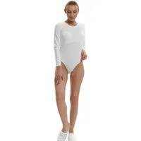 fashionshowcase Langarmbody Langarmbody Damen Bodysuit Rundhals Baumwolle Elasthan Shirt Basic vielseitig kombinierbar