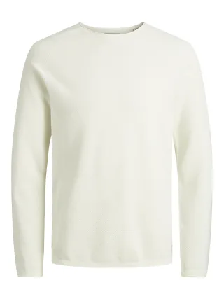 JACK&JONES - JJEHILL KNIT CREW NECK NOOS Cloud Dancer - Gr. - S