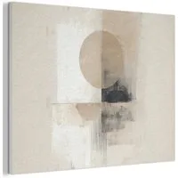 MuchoWow Gemälde Kreis - Zusammensetzung - Tiefe - Beige, Fotodruck (1 St), Akustikpaneele PET-Filz, Akustikbild, Schalldämmung, Deko 40x30 cm