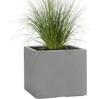 Pflanzwerk® Pflanzkübel CUBE Premium Fiberglas Blumenkübel Frostbeständig mit Lotus-Effekt, Lotus-Effekt - Handgefertigt - Eckig - Frostbeständig