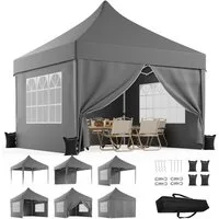 HOMALL Pavillon wasserabweisend stabil winterfest Gartenpavillon 3*3/3*6m Partyzelt, mit Seitenteilen und Sandsäcke, Windbeständig stabil