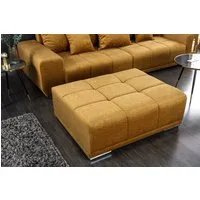 riess-ambiente Fußhocker ELEGANCIA 110cm senfgelb (Einzelartikel, 1 St), Wohnzimmer · Samt · mit Ziersteppung · Modern Design