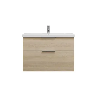 Burgbad Keramik Waschtisch-Set Eqio Eiche Dekor Cashmere/Alpinweiss, SEYQ093F3180C0001 SEYQ093F3180C0001