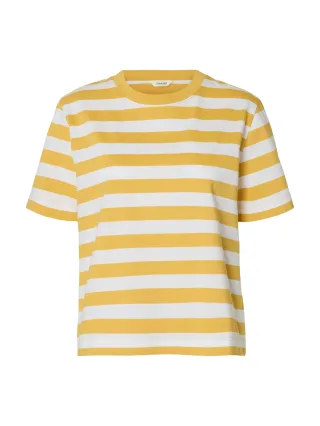 selected women - SLWESSENTIAL SS STRIPED BOXY TEE NOOS - Gr. - L