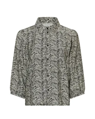 msch copenhagen - MSCHCielo Amabella 3 4 Shirt AOP fog abstract - Gr. - M