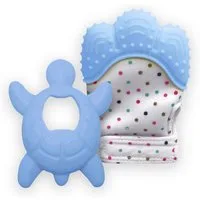 Liname Beißring Baby Handschuh Spielzeug Zahnhilfe Beissspielzeug, mit Silikon Beißring und Zahnungshilfe
